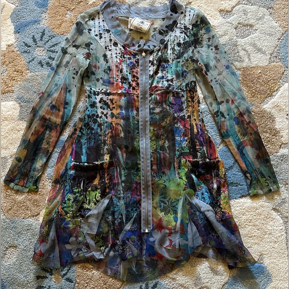 CLEARANCE Anthropologie Multicolor Sheer Top NWOT - Picture 6 of 12